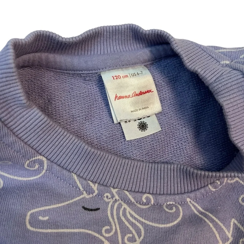Hanna Andersson Print Balloon Sleeve French Terry Sweatshirt Size 120 6/7 - Picture 3 of 7